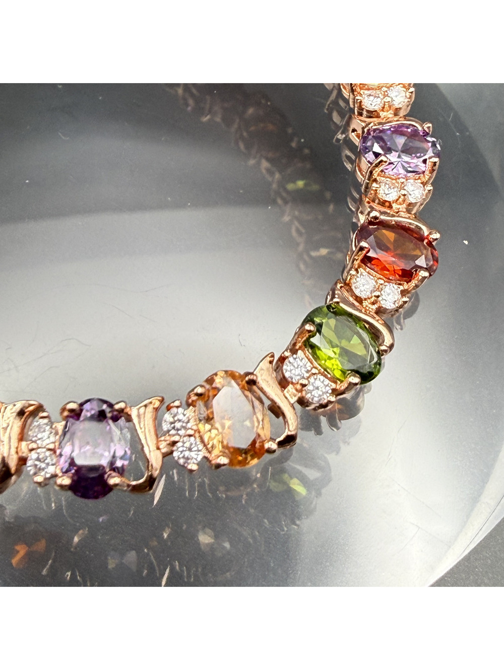 candy+clover Muted Multicolor Rose Gold Tone Bracelet